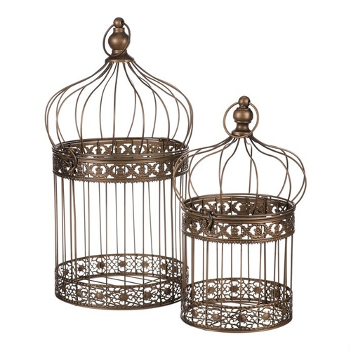 Klec kovová - závěsná, barva měděná, cena za sadu 2 ks