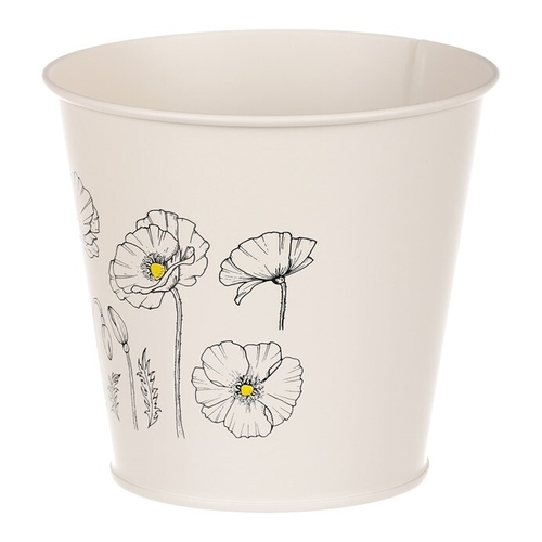 Obal kovový - motiv kvetoucího máku, krémový