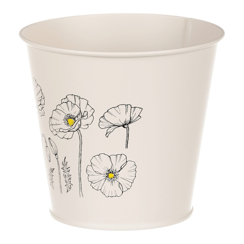 Obal kovový - motiv kvetoucího máku, krémový