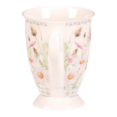 Hrnek malovaný - porcelán, dárková dóza, motiv rozkvetlé louky