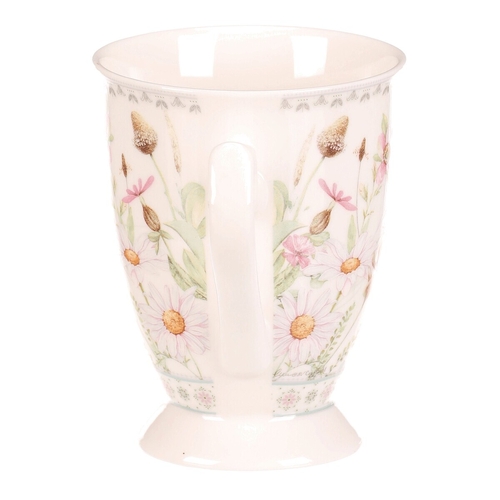 Hrnek malovaný - porcelán, dárková dóza, motiv rozkvetlé louky