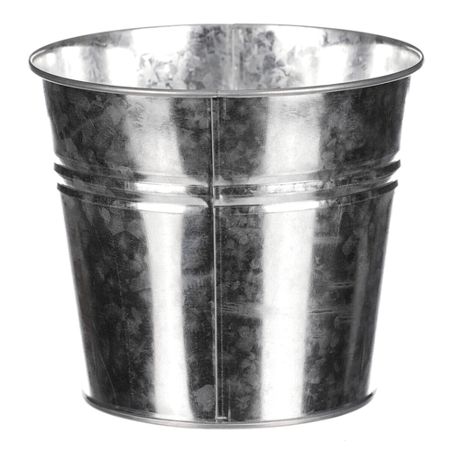 Obal na květiny - kulatý, zinkový, barva stříbrná