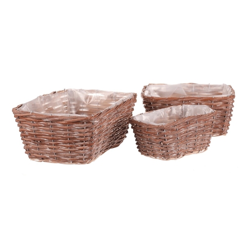 Obal proutěný - hranatý, přírodní, cena za sadu 3 ks