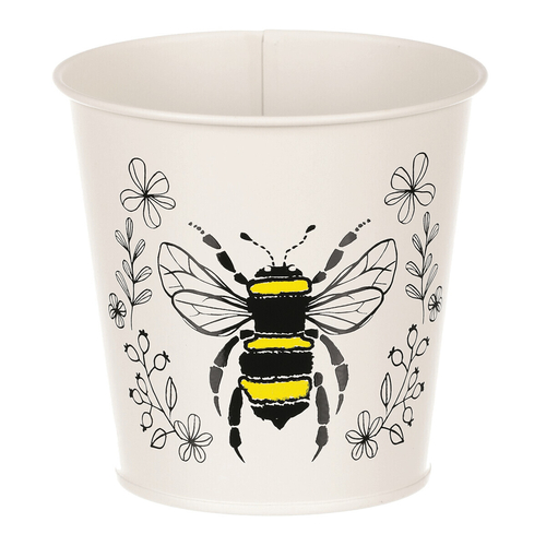 Obal kovový - motiv včelky, barva krémová