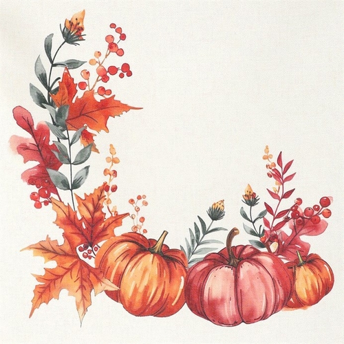 Běhoun - dýně a listí, 100 % polyester, 40 x 150 cm