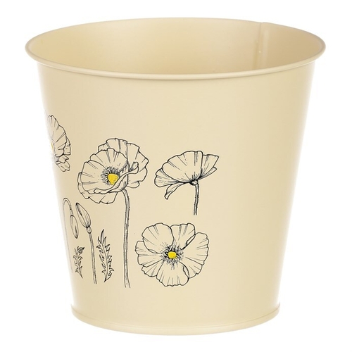 Obal kovový - motiv kvetoucího máku, žlutý