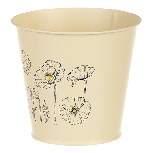 Obal kovový - motiv kvetoucího máku, žlutý