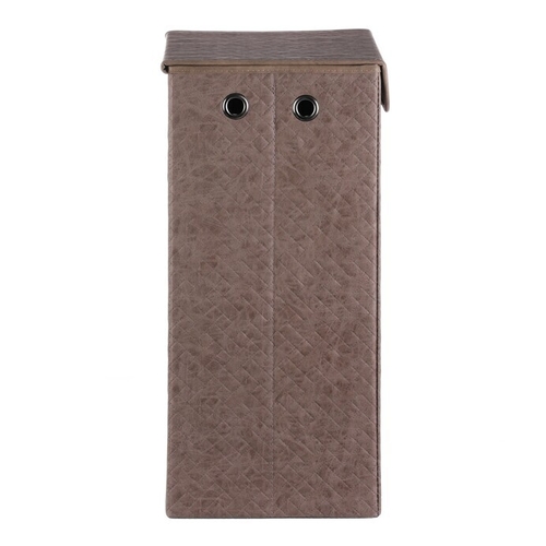 Koš prádelní - látkový s víkem, hnědá barva