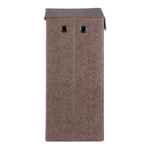 Koš prádelní - látkový s víkem, hnědá barva