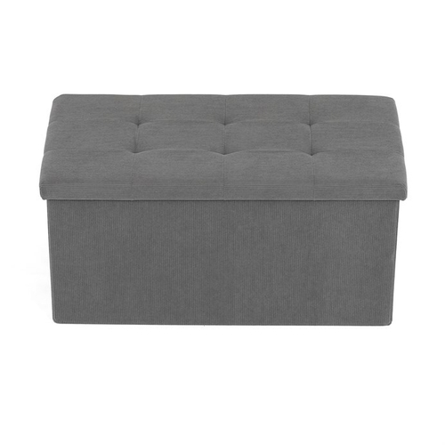 Taburet s úložným prostorem, šedá, manšestrová látka, TAB-472 GREY6