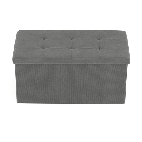 Taburet s úložným prostorem, šedá, manšestrová látka, TAB-472 GREY6