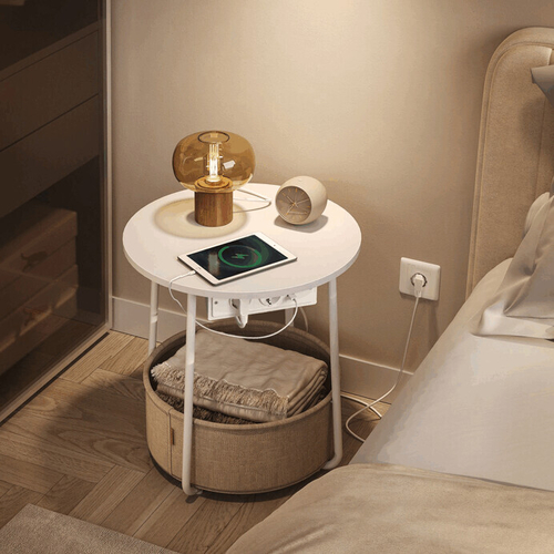 Odkládací stolek 45x45x50cm, mdf, bílá, AKF-E1028 WT