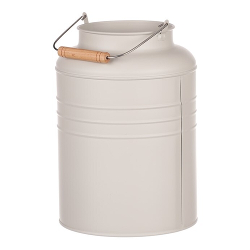 Váza kovová - tvar bandasky, barva šedá