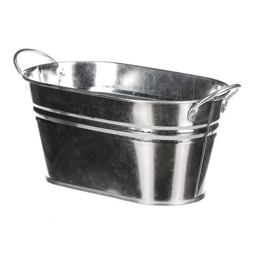 Obal na květiny - truhlík, zinkový, barva stříbrná