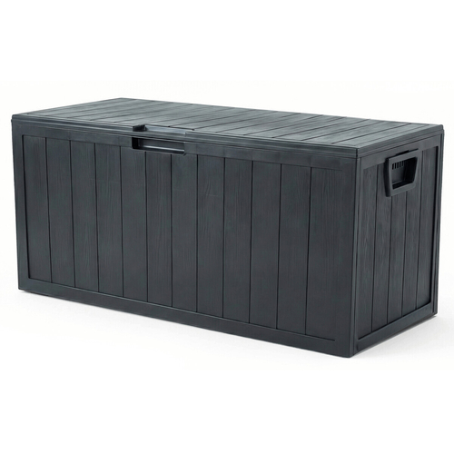 Zahradní úložný box 112x49x54cm, plast, šedá, 280l, AZB-G2075 GREY