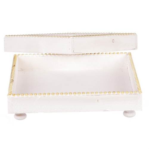 Tác dřevěný - tvar čtverec, bílý, cena za sadu 2 ks