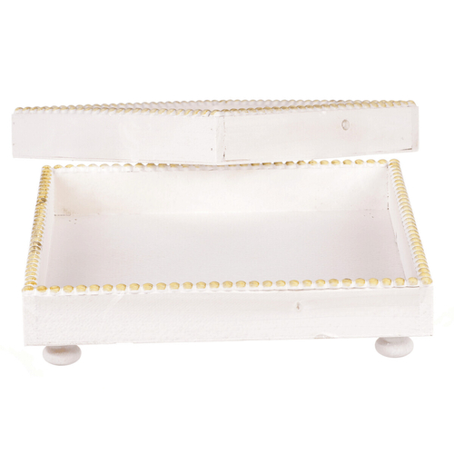 Tác dřevěný - tvar čtverec, bílý, cena za sadu 2 ks