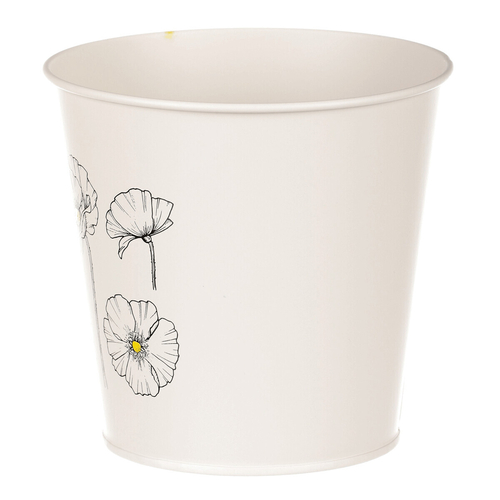 Obal kovový - motiv kvetoucího máku, krémový