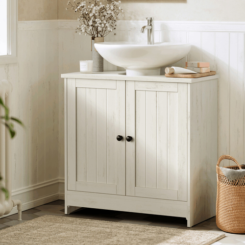 Koupelnová skříňka 60x30x61cm, mdf, bílá, AUK-E1155 WT