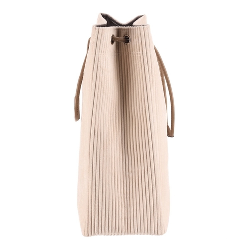 Koš prádelní - manšestr, stahovací, krémová barva