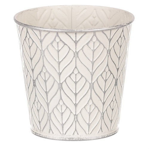 Obal kovový - kulatý, stříbrný vzor, barva šedá