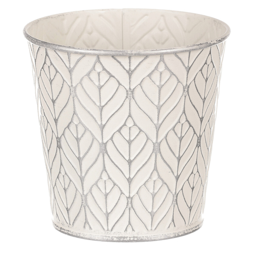 Obal kovový - kulatý, stříbrný vzor, barva šedá