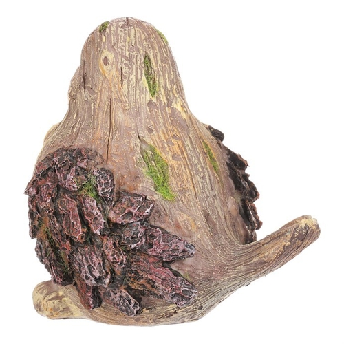 Ptáček - figurka z polyresinu, imitace dřeva