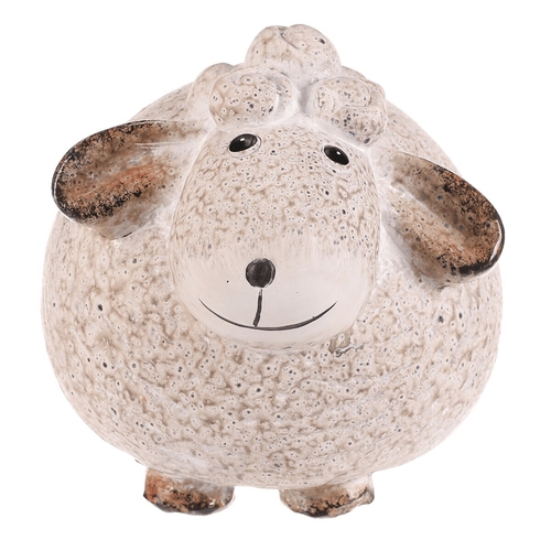 Ovečka - keramická figurka, vel. M, barva krémová