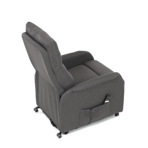 Polohovací křeslo, elektrické kabelové ovládání, šedá, látka, TV-5482 GREY2