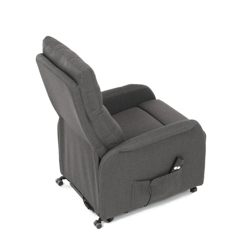 Polohovací křeslo, elektrické kabelové ovládání, šedá, látka, TV-5482 GREY2
