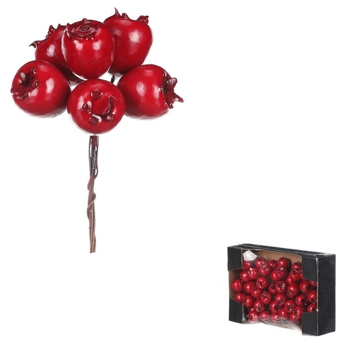 Šípek na drátku - umělý, tmavě červené, cena za balení (60 ks)