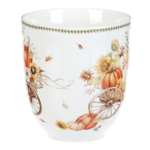 Hrnek porcelánový - 440 ml, dárkové balení, vůz plný dýní