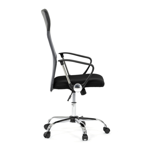 Kancelářská židle, houpací mechanismus, šedá síťovina, KA-E305 GREY