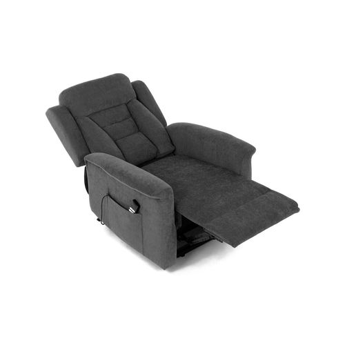 Polohovací křeslo, elektrické kabelové ovládání, šedá, látka, TV-7072 GREY2