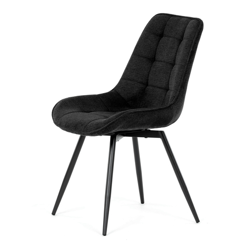 Jídelní židle otočná 180°, černá, látka, HC-T1130 BK2