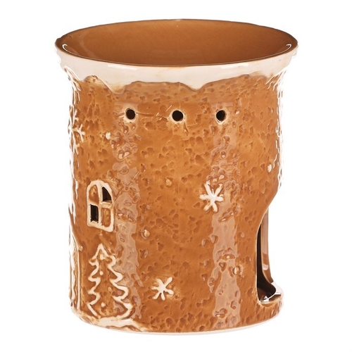 Aromalampa perníková - keramika, s domkem, hnědá