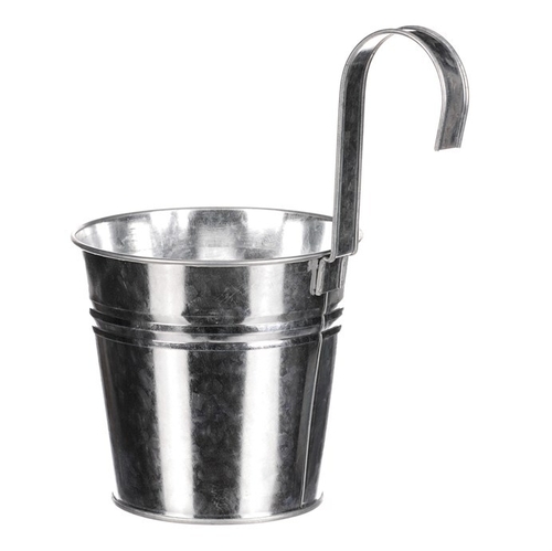 Obal na květiny - na zavěšení, zinkový, barva stříbrná