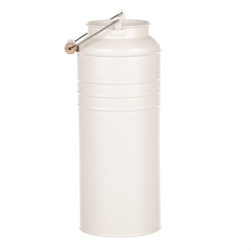 Váza kovová - tvar bandasky, barva krémová