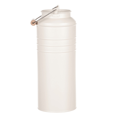 Váza kovová - tvar bandasky, barva krémová