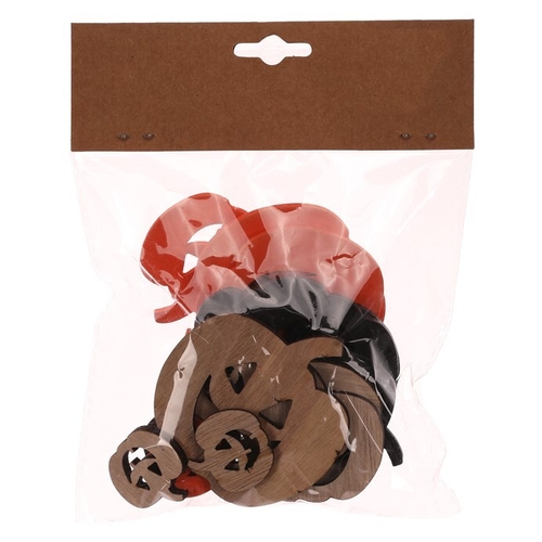 Dýně strašidelná - dřevo, mix 3 barev a 3 vel., cena za balení (18 ks)