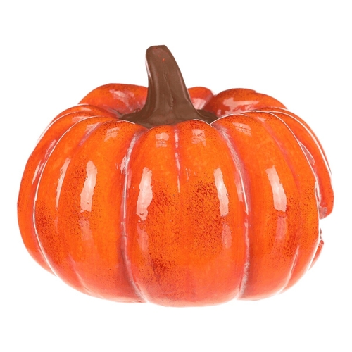 Dýně s obličejem - keramika, LED osvětlení, oranžová