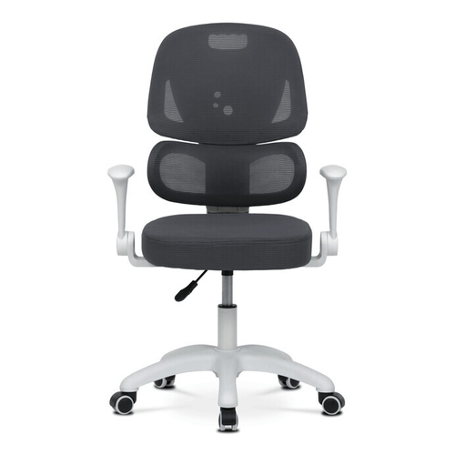Dětská židle, výškově nastavitelná, šedá síťovina, KA-K1063 GREY