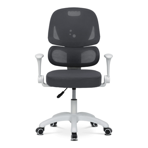 Dětská židle, výškově nastavitelná, šedá síťovina, KA-K1063 GREY