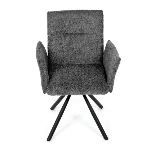 Jídelní židle otočná 180°, šedá, látka bouclé, DCH-W1117 GREY2