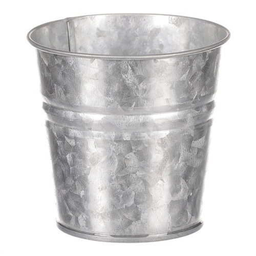 Obal kovový - kulatý, zinkový, barva stříbrná