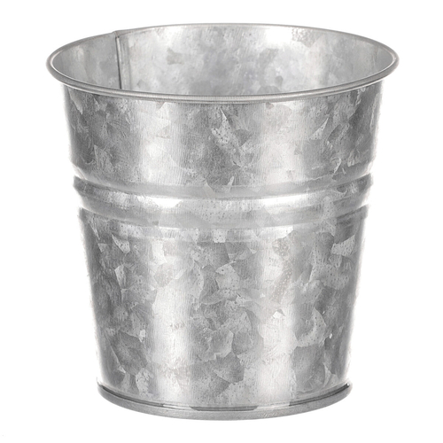 Obal kovový - kulatý, zinkový, barva stříbrná