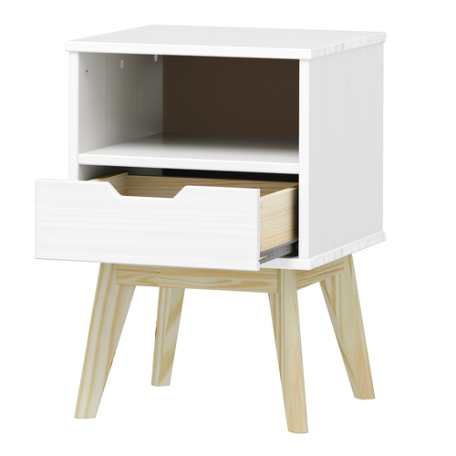 Noční stolek 1 zásuvka BONITO bílý lak