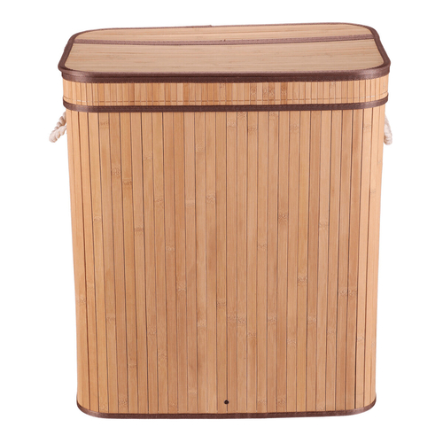 Koš prádelní - bambusový, s víkem, barva přírodní