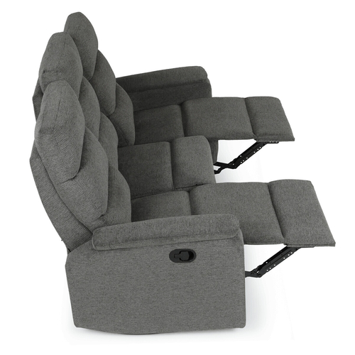 Sedací souprava, polohovací, šedá, látka, ASD-C5980 GREY2
