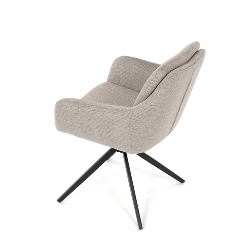 Jídelní židle otočná 180°, béžová, látka, DCH-P3174 LAN2